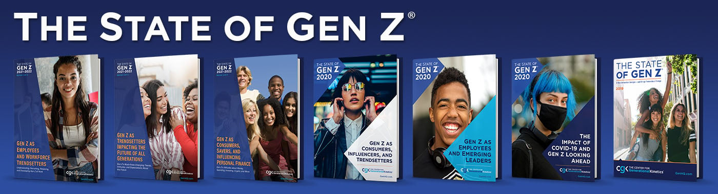 The State of Gen Z with images of current and previous study covers